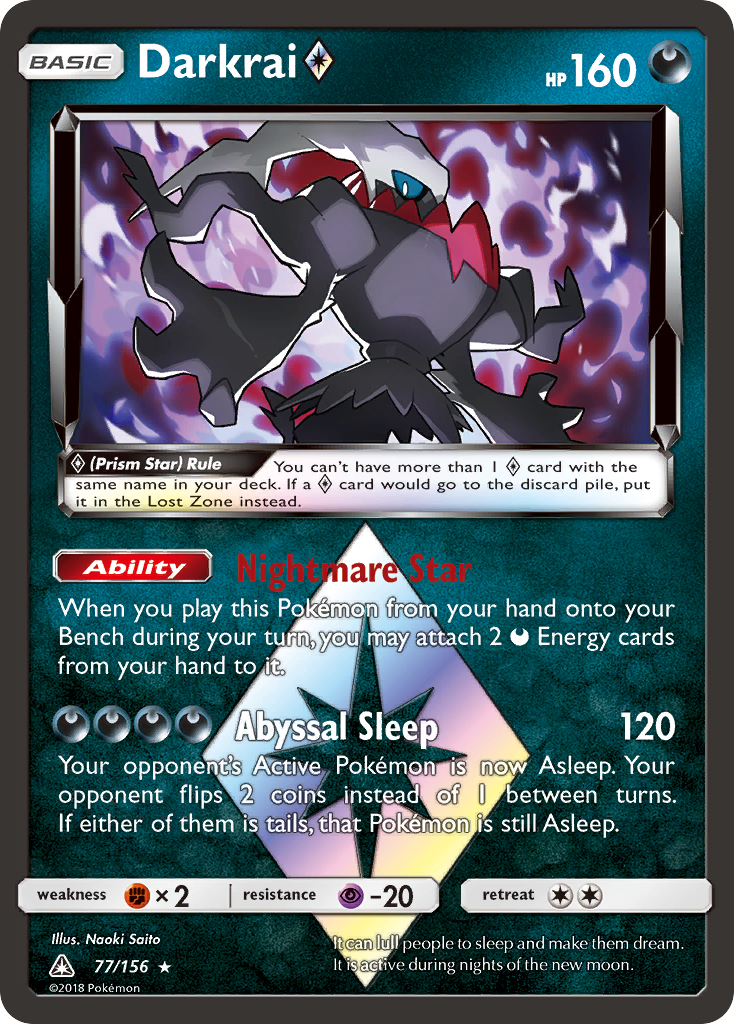 Darkrai (77/156) (Prism Star) [Sun & Moon: Ultra Prism] | Silver Goblin