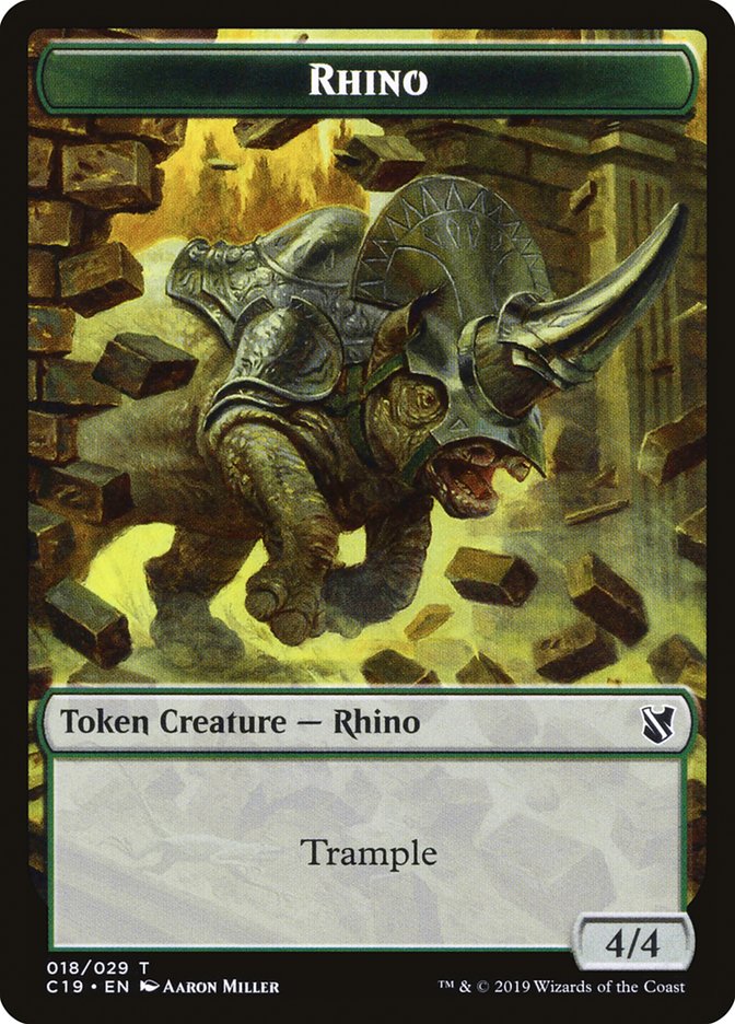 Rhino Token [Commander 2019 Tokens] | Silver Goblin