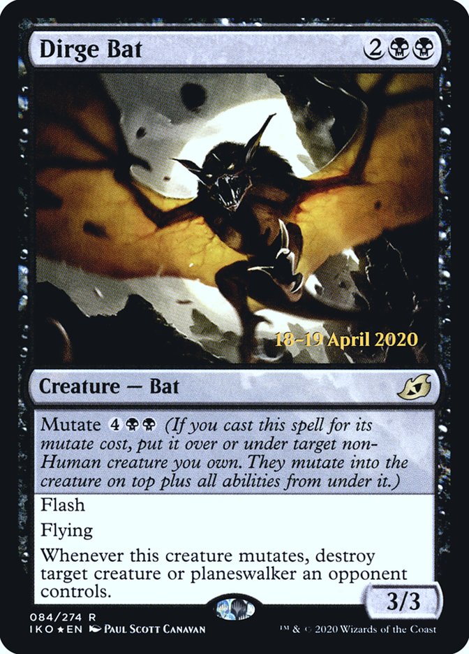 Dirge Bat [Ikoria: Lair of Behemoths Prerelease Promos] | Silver Goblin