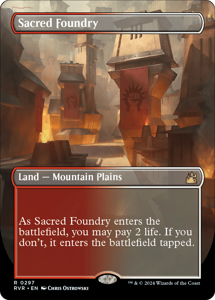 Sacred Foundry (Borderless) [Ravnica Remastered] | Silver Goblin