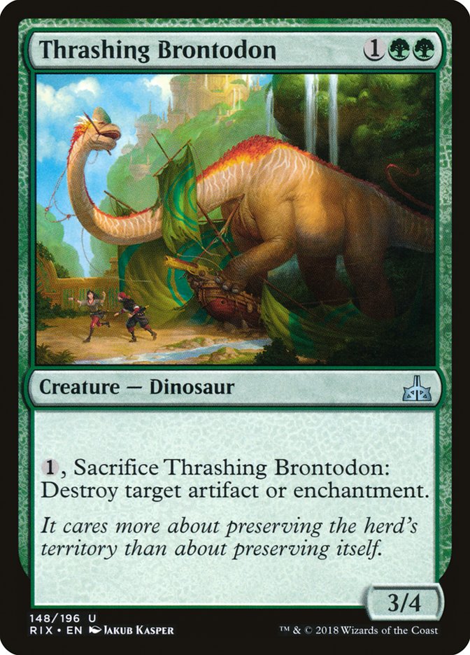 Thrashing Brontodon [Rivals of Ixalan] | Silver Goblin