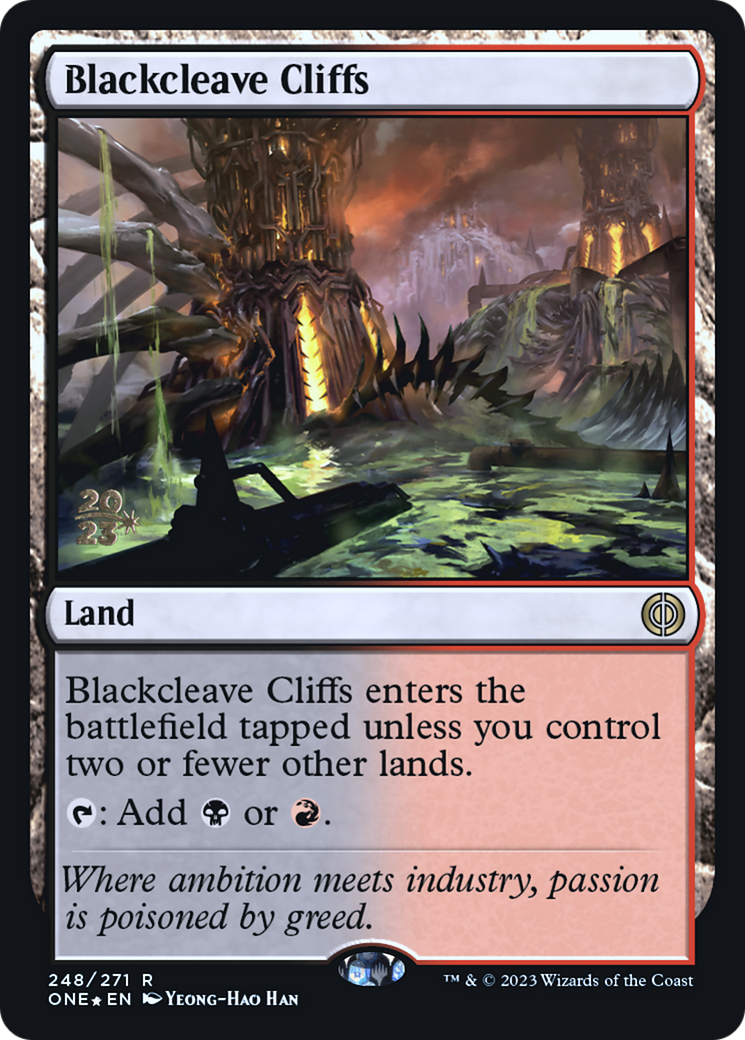 Blackcleave Cliffs [Phyrexia: All Will Be One Prerelease Promos] | Silver Goblin
