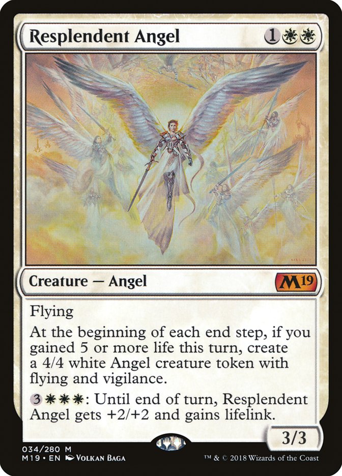 Resplendent Angel [Core Set 2019] | Silver Goblin