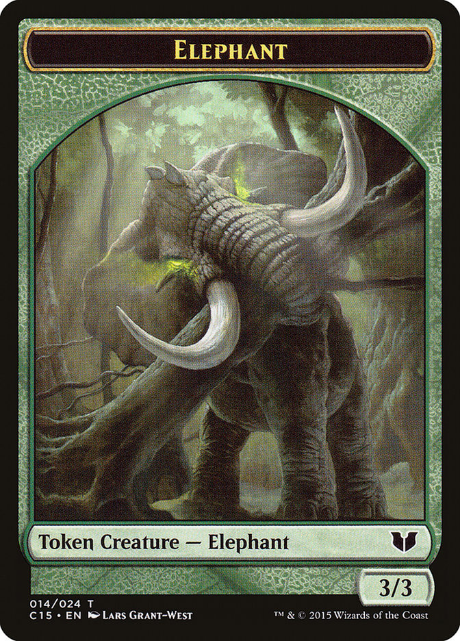 Elephant // Saproling Double-Sided Token [Commander 2015 Tokens] | Silver Goblin