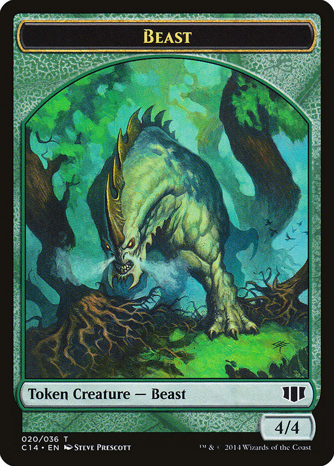 Elf Druid // Beast (020/036) Double-Sided Token [Commander 2014 Tokens] | Silver Goblin