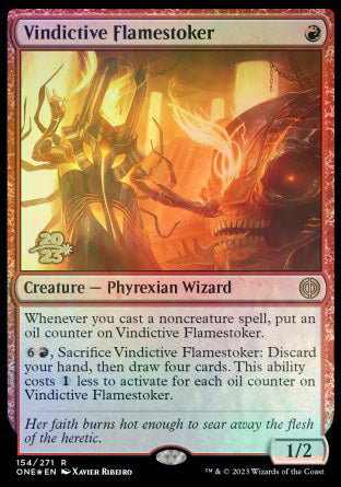 Vindictive Flamestoker [Phyrexia: All Will Be One Prerelease Promos] | Silver Goblin