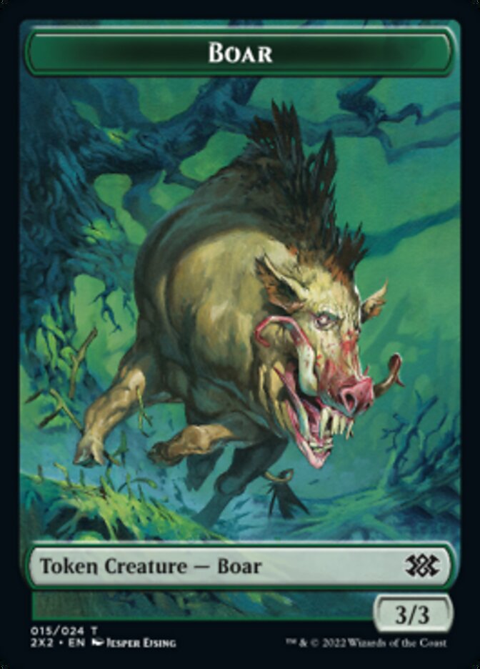 Boar // Spirit (008) Double-Sided Token [Double Masters 2022 Tokens] | Silver Goblin