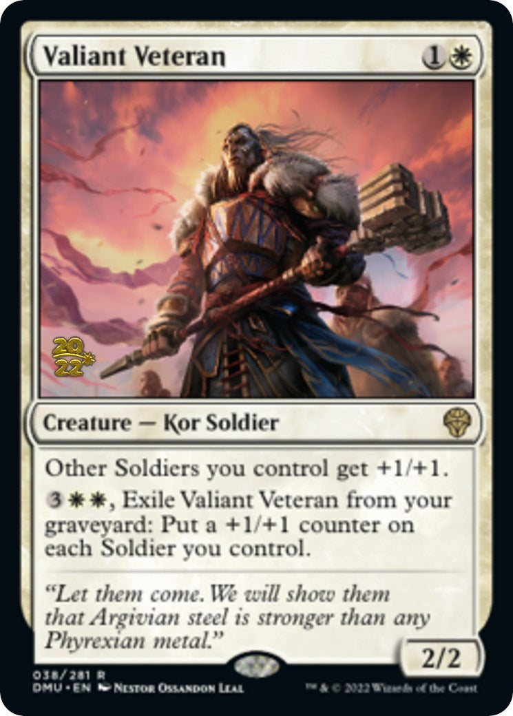 Valiant Veteran [Dominaria United Prerelease Promos] | Silver Goblin