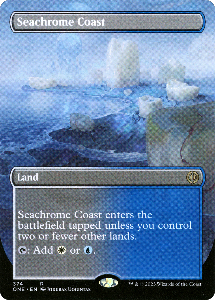 Seachrome Coast (Borderless Alternate Art) [Phyrexia: All Will Be One] | Silver Goblin
