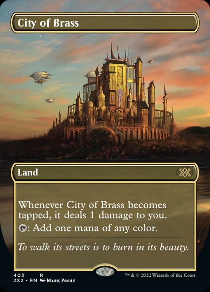 City of Brass (Borderless Alternate Art) [Double Masters 2022] | Silver Goblin