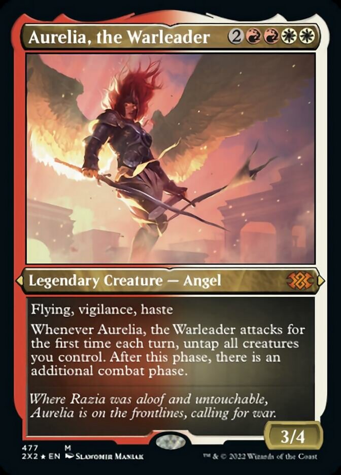 Aurelia, the Warleader (Foil Etched) [Double Masters 2022] | Silver Goblin