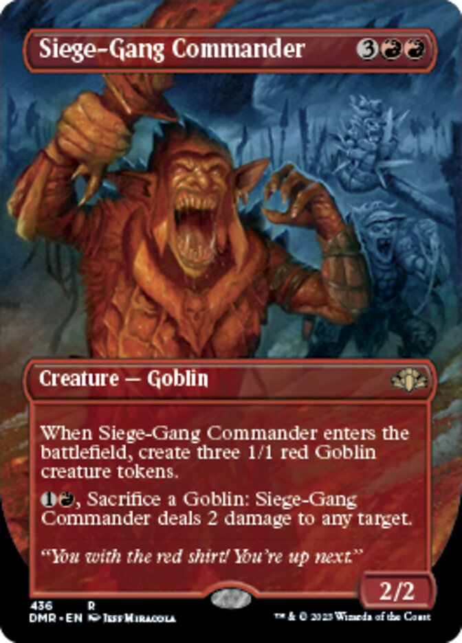 Siege-Gang Commander (Borderless Alternate Art) [Dominaria Remastered] | Silver Goblin