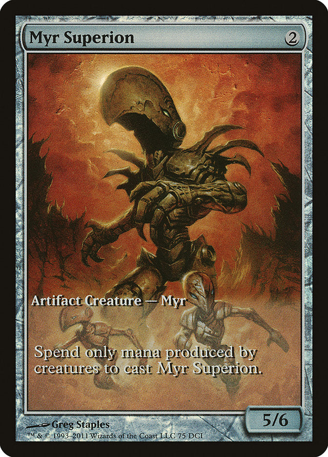 Myr Superion (Game Day) (Extended Art) [New Phyrexia Promos] | Silver Goblin