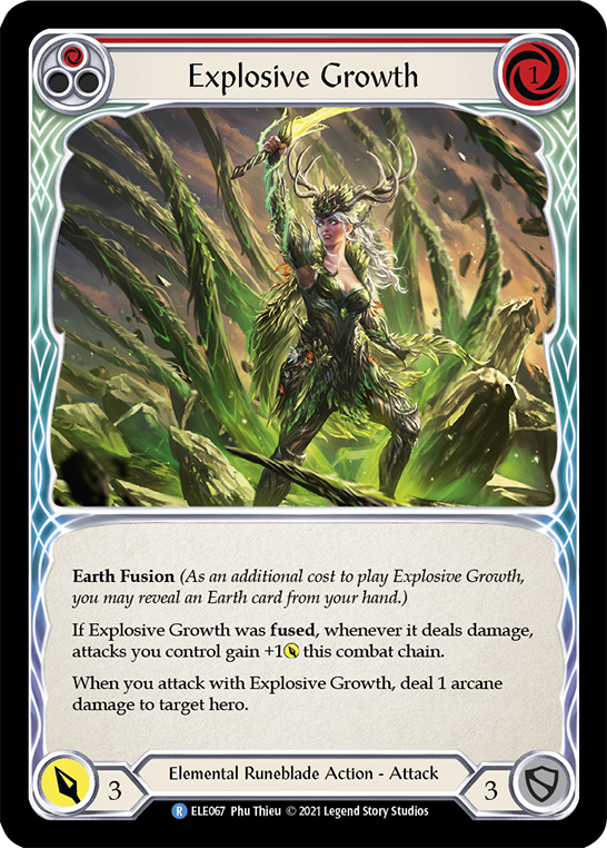 Explosive Growth (Red) [ELE067] (Tales of Aria)  1st Edition Rainbow Foil | Silver Goblin