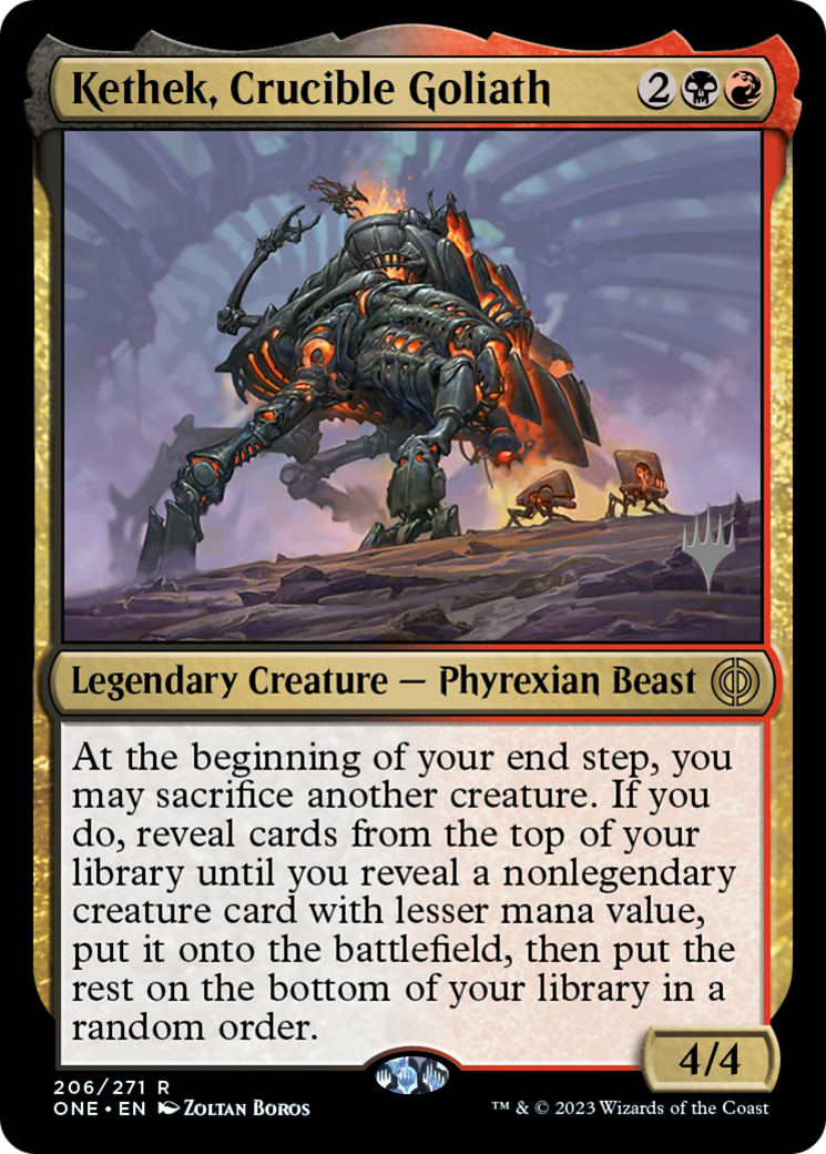 Kethek, Crucible Goliath (Promo Pack) [Phyrexia: All Will Be One Promos] | Silver Goblin