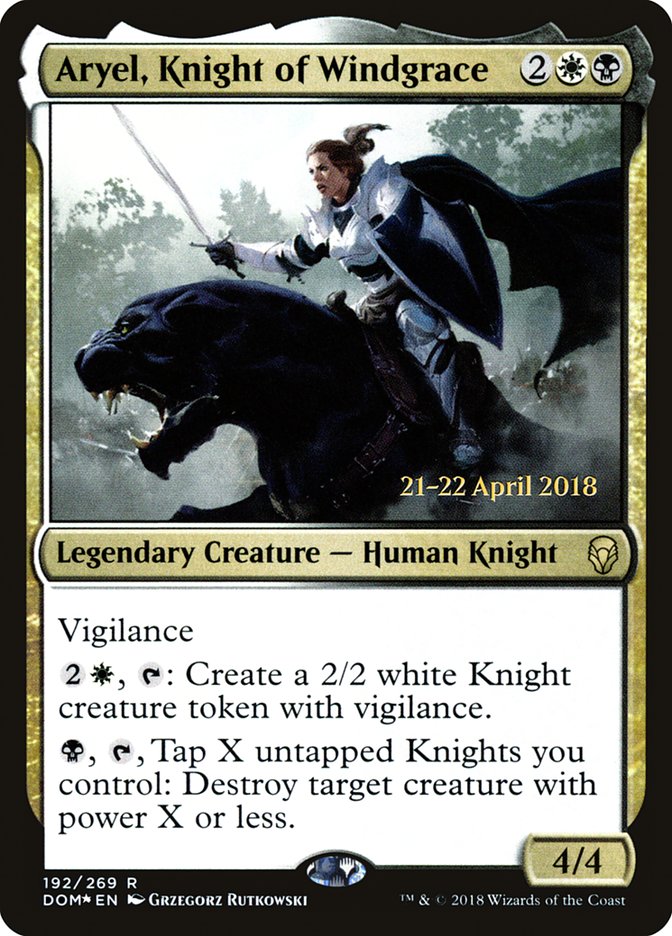 Aryel, Knight of Windgrace [Dominaria Prerelease Promos] | Silver Goblin