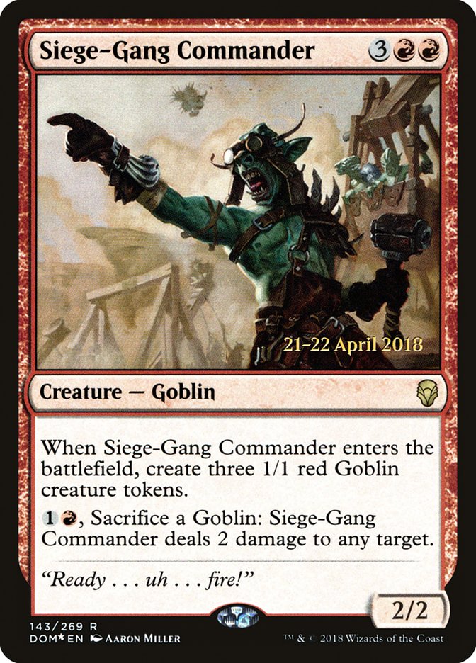Siege-Gang Commander [Dominaria Prerelease Promos] | Silver Goblin