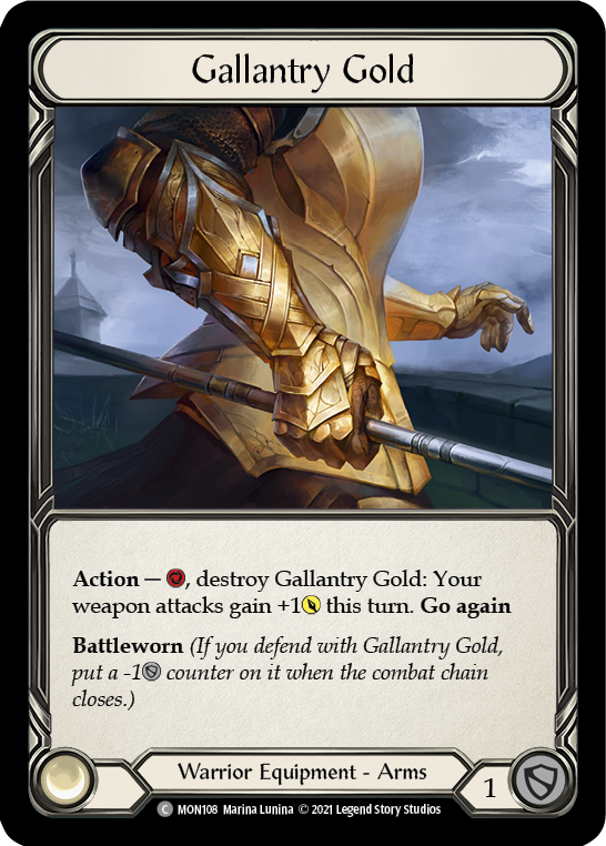 Gallantry Gold [MON108-CF] (Monarch)  1st Edition Cold Foil | Silver Goblin