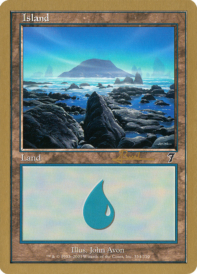 Island (ar334) (Antoine Ruel) [World Championship Decks 2001] | Silver Goblin