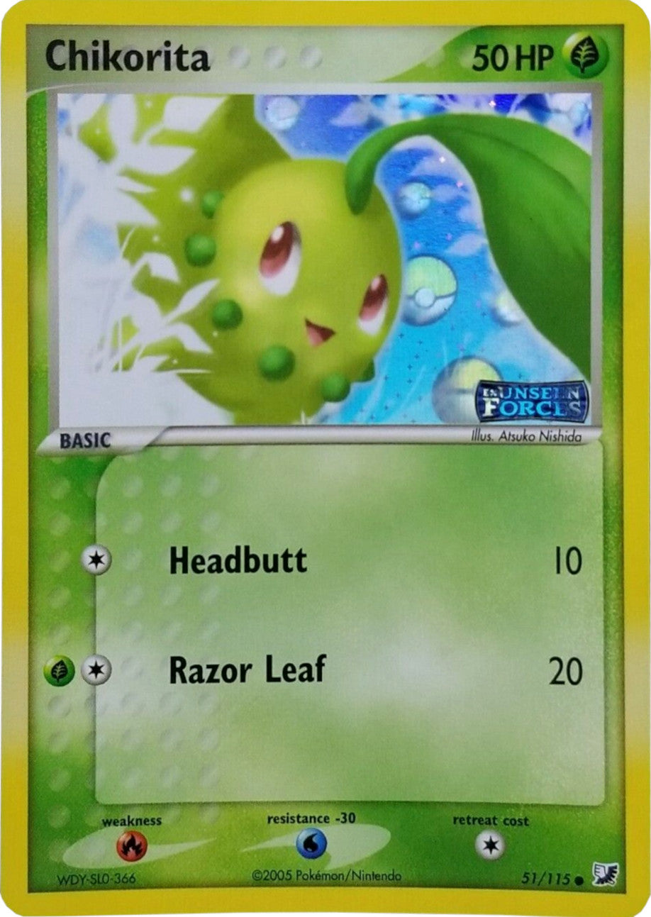 Chikorita (51/115) (Stamped) [EX: Unseen Forces] | Silver Goblin
