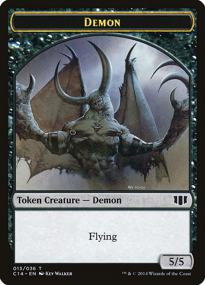 Demon (013/036) // Zombie (016/036) Double-Sided Token [Commander 2014 Tokens] | Silver Goblin