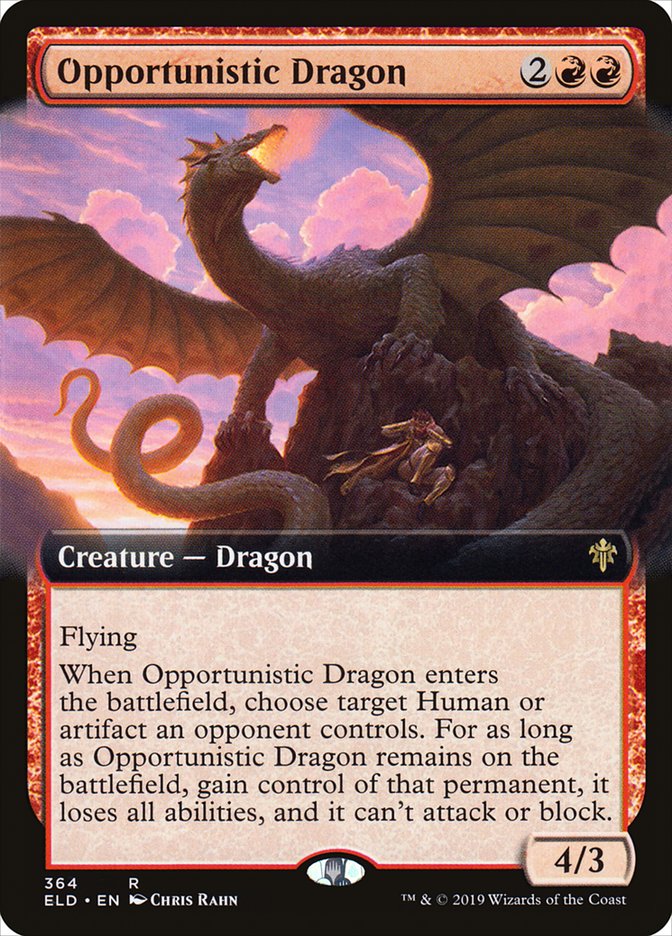 Opportunistic Dragon (Extended Art) [Throne of Eldraine] | Silver Goblin