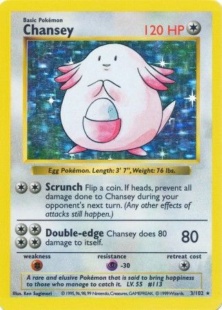 Chansey (3/102) [Base Set Shadowless Unlimited] | Silver Goblin