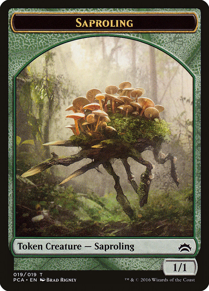 Beast // Saproling Double-Sided Token [Planechase Anthology Tokens] | Silver Goblin
