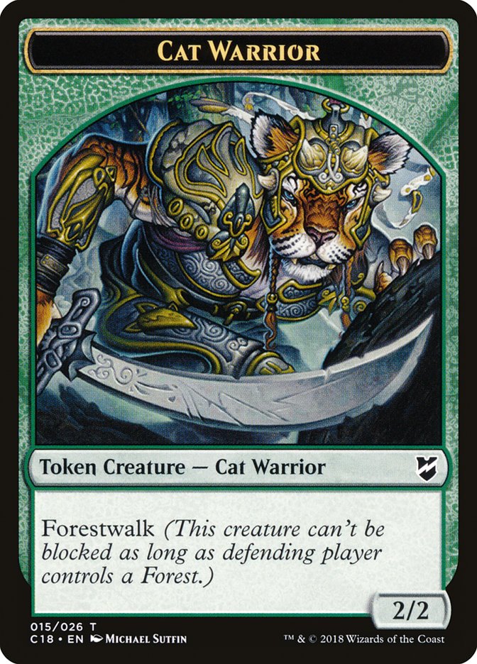 Cat Warrior Token [Commander 2018 Tokens] | Silver Goblin