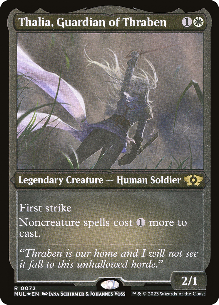 Thalia, Guardian of Thraben (Foil Etched) [Multiverse Legends] | Silver Goblin