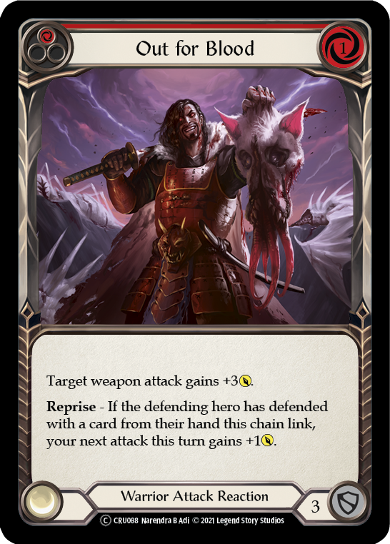 Out for Blood (Red) [U-CRU088] (Crucible of War Unlimited)  Unlimited Rainbow Foil | Silver Goblin