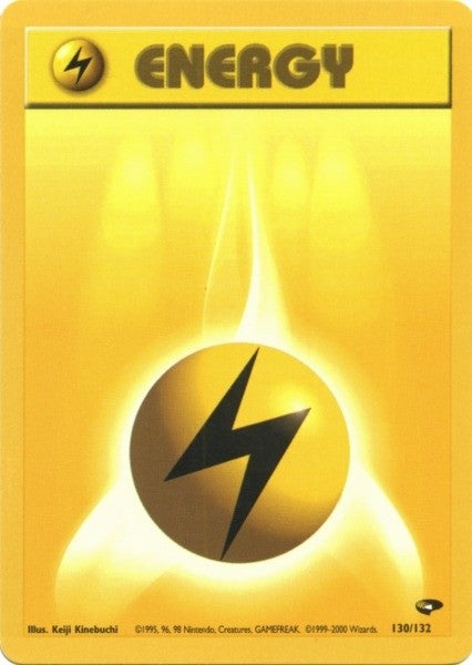 Lightning Energy (130/132) [Gym Challenge Unlimited] | Silver Goblin
