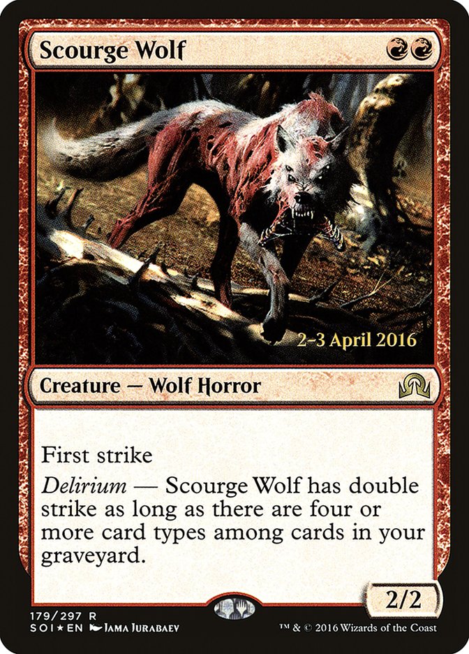 Scourge Wolf [Shadows over Innistrad Prerelease Promos] | Silver Goblin