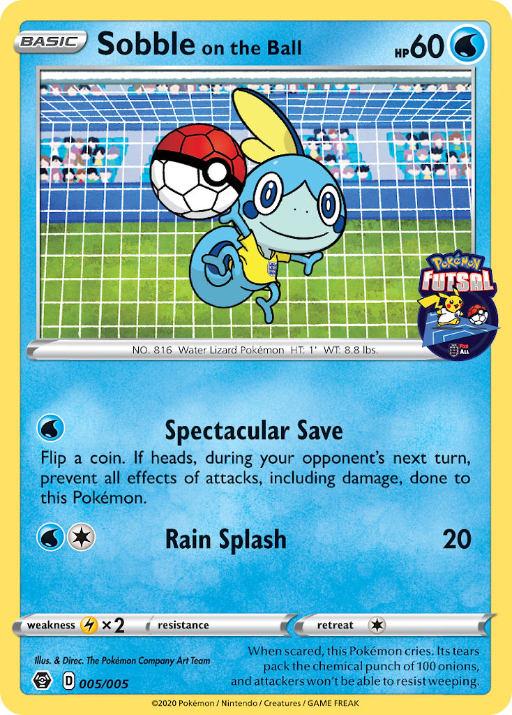 Sobble on the Ball (005/005) [Pokemon Futsal Collection] | Silver Goblin