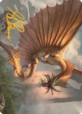 Ancient Gold Dragon Art Card (28) (Gold-Stamped Signature) [Commander Legends: Battle for Baldur's Gate Art Series] | Silver Goblin