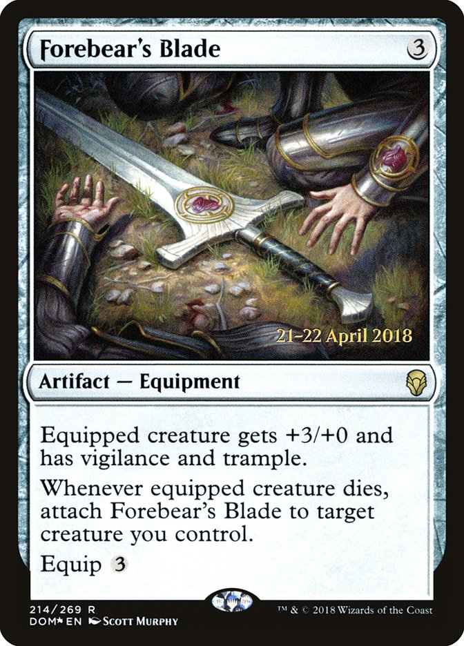 Forebear's Blade [Dominaria Prerelease Promos] | Silver Goblin