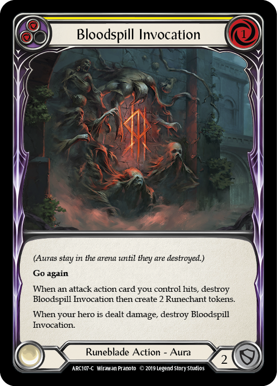 Bloodspill Invocation (Yellow) [ARC107-C] (Arcane Rising)  1st Edition Rainbow Foil | Silver Goblin