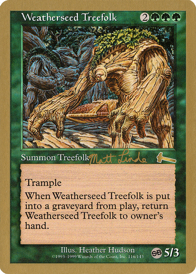 Weatherseed Treefolk (Matt Linde) (SB) [World Championship Decks 1999] | Silver Goblin