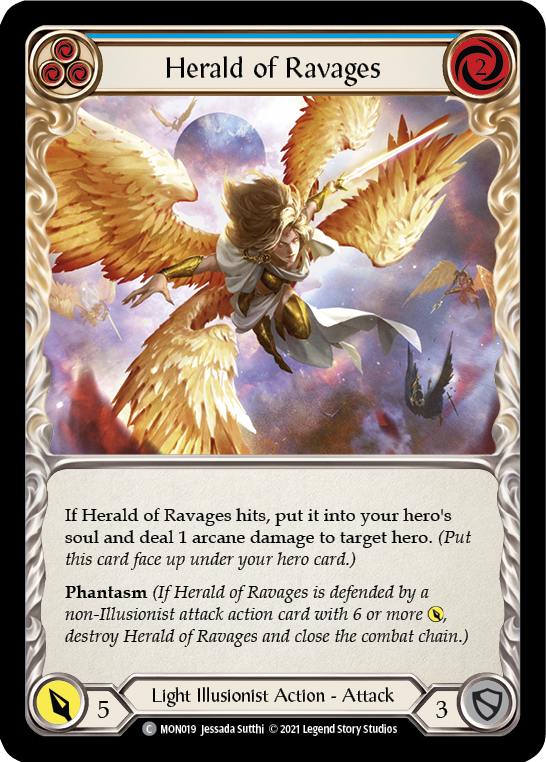 Herald of Ravages (Blue) [MON019] (Monarch)  1st Edition Normal | Silver Goblin