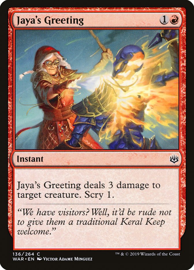 Jaya's Greeting [War of the Spark] | Silver Goblin