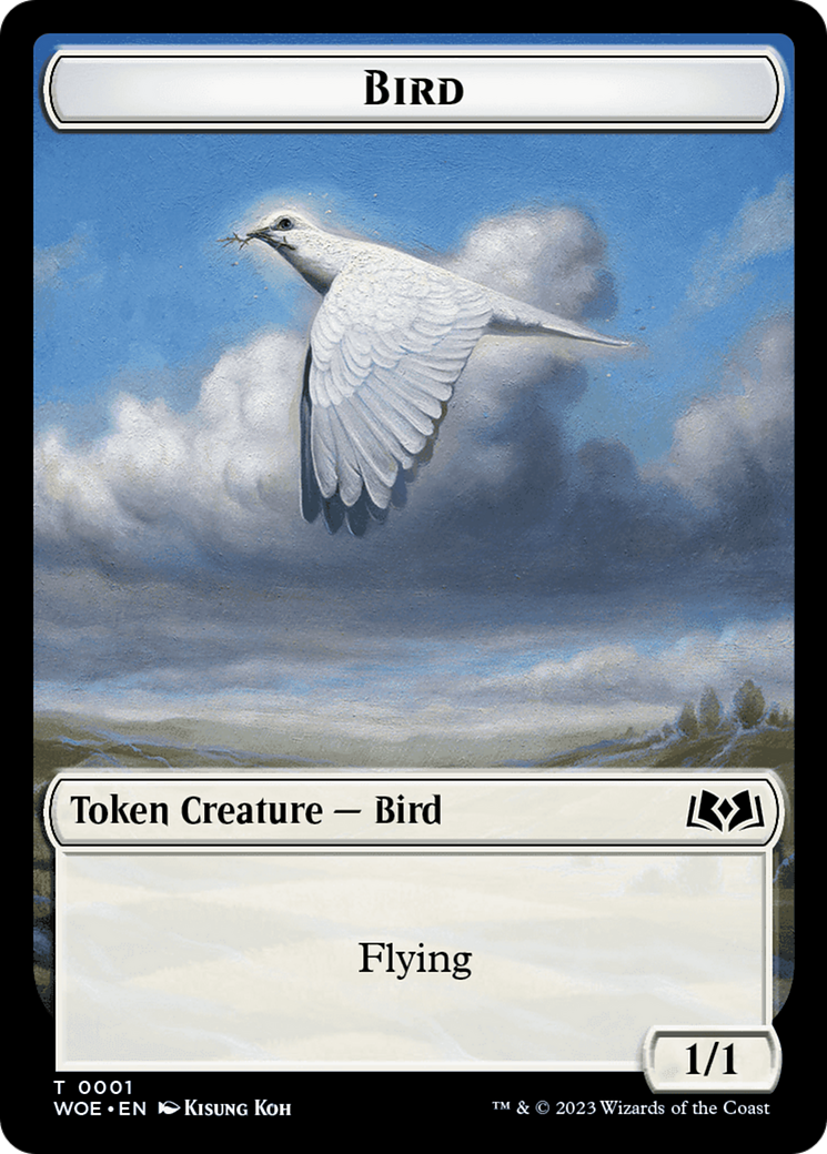 Bird // Food (0013) Double-Sided Token [Wilds of Eldraine Tokens] | Silver Goblin