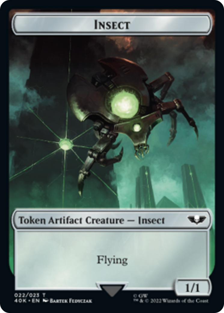 Necron Warrior // Insect Double-Sided (Surge Foil) [Warhammer 40,000 Tokens] | Silver Goblin