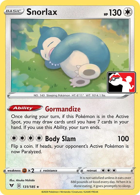 Snorlax (131/185) [Prize Pack Series One] | Silver Goblin