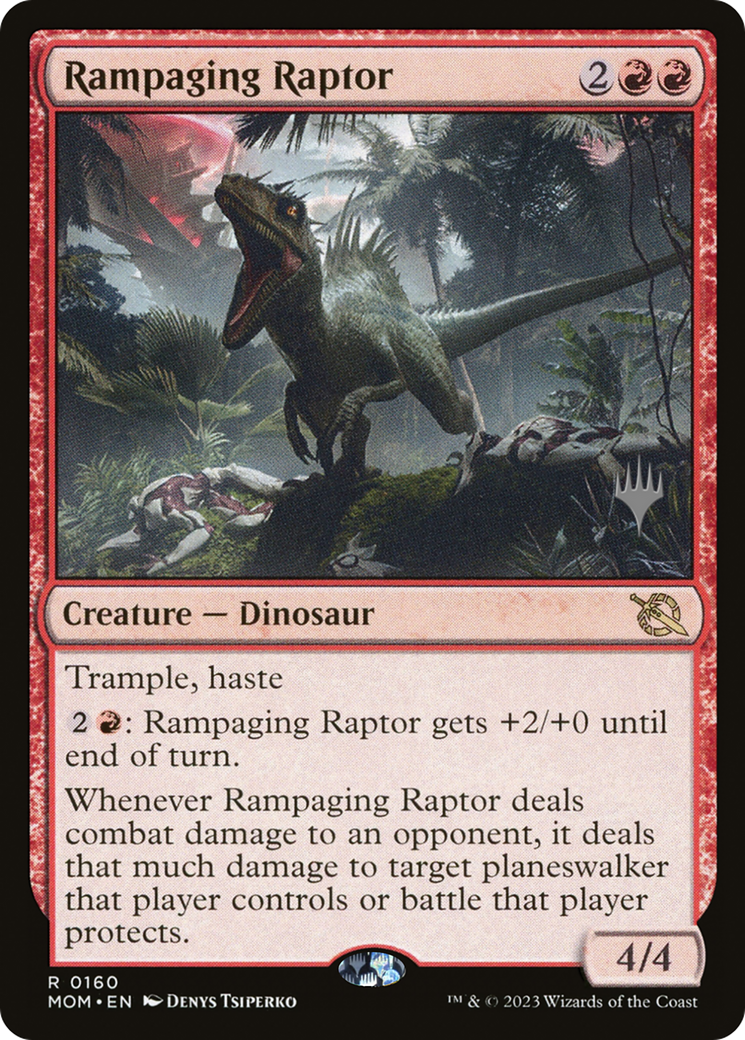 Rampaging Raptor (Promo Pack) [March of the Machine Promos] | Silver Goblin