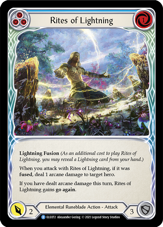 Rites of Lightning (Blue) [ELE072] (Tales of Aria)  1st Edition Rainbow Foil | Silver Goblin