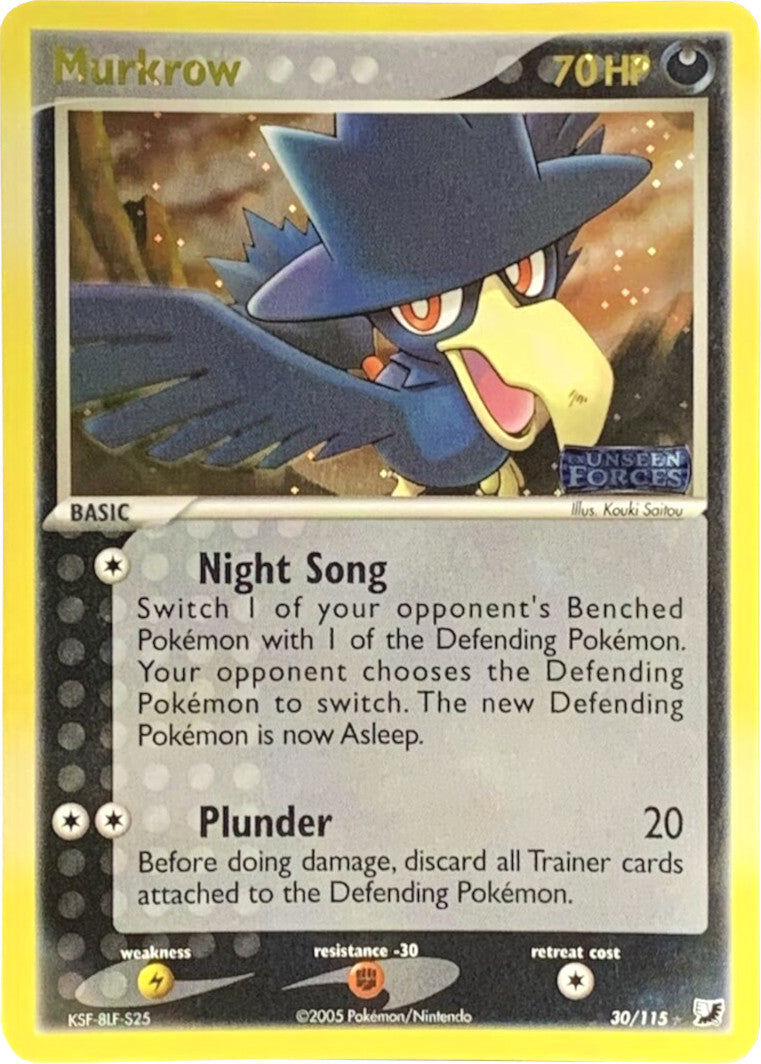 Murkrow (30/115) (Stamped) [EX: Unseen Forces] | Silver Goblin