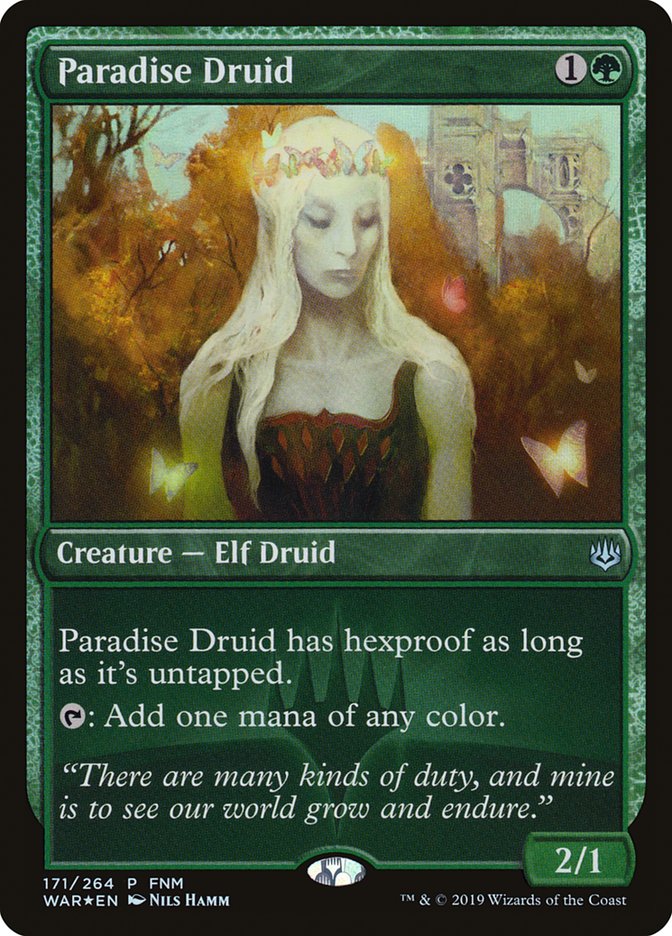 Paradise Druid (FNM) [War of the Spark Promos] | Silver Goblin