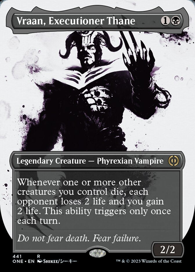 Vraan, Executioner Thane (Borderless Ichor Step-and-Compleat Foil) [Phyrexia: All Will Be One] | Silver Goblin