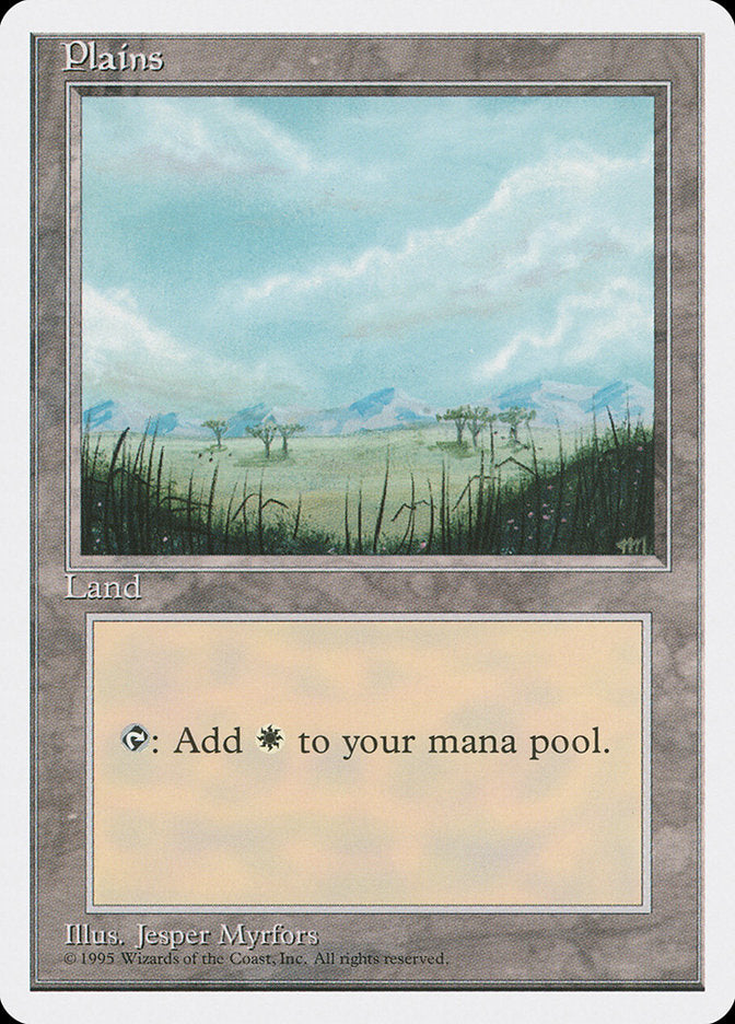 Plains (Trees on Plain / Signature on Right) [Fourth Edition] | Silver Goblin