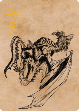 Ancient Silver Dragon Art Card (47) (Gold-Stamped Signature) [Commander Legends: Battle for Baldur's Gate Art Series] | Silver Goblin